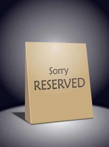 Sorry reserved sign