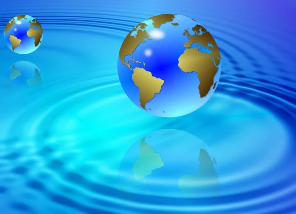 水和地球地球仪 — 图库照片