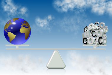 Carbon emission and world clipart