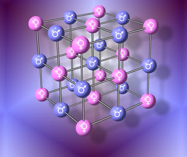 Male female molecule — Stock Photo, Image