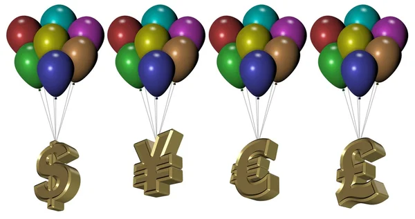 Pengar ballonger — Stockfoto