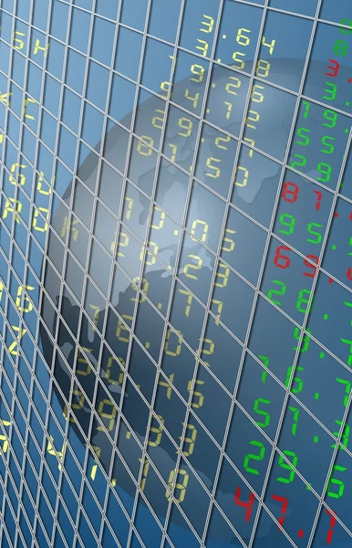 Stock exchange reflection — Stock Photo, Image