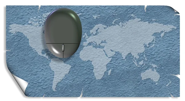World map and mouse — Stock Photo, Image