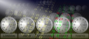 Stock exchange clocks clipart