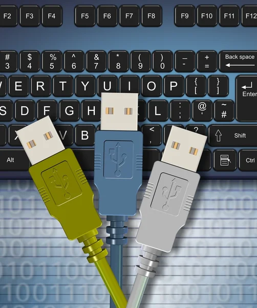 Teclado e USB — Fotografia de Stock