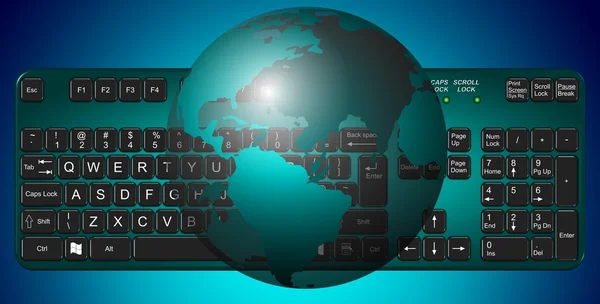 Earth and keyboard — Stock Photo, Image