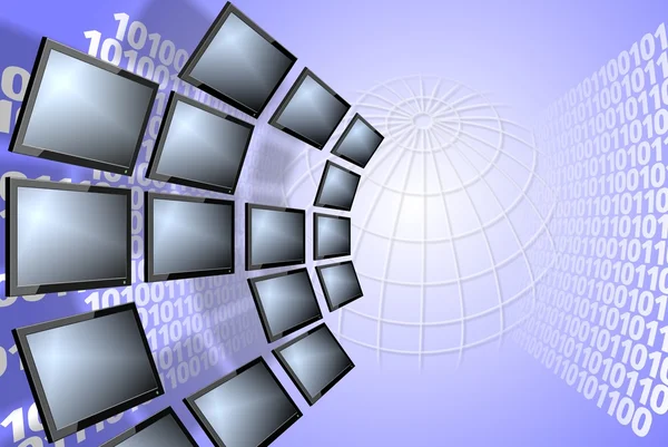 Digitale tv en binaire code — Stockfoto