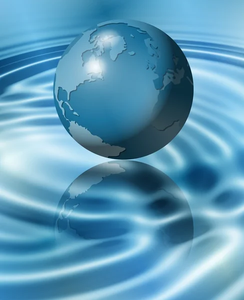 Blauw aarde op water — Stockfoto