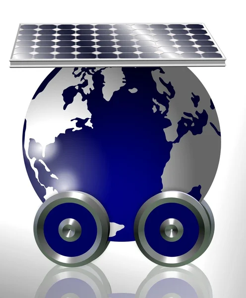 Earth and solar panel — Stock Photo, Image