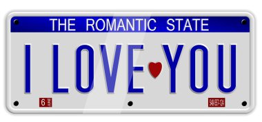 I love you number plates clipart