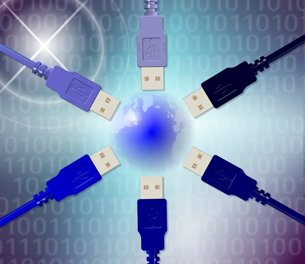 USB-Kabel und Erde — Stockfoto