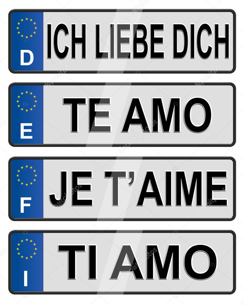 European number love plates