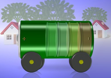 Green electeric car clipart