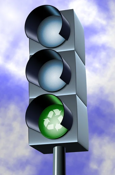 Green light for recycling — Stock Photo, Image