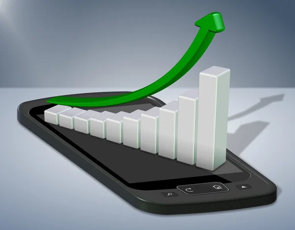 Mobile phone chart — Stock Photo, Image