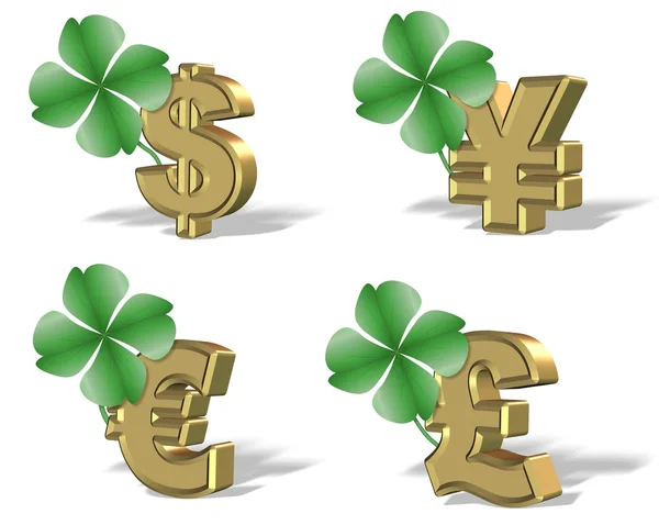Clover and money — Stock Photo, Image