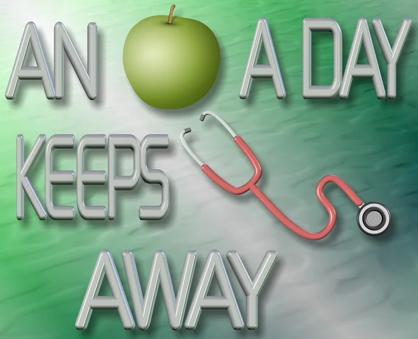 Ein Apfel am Tag hält Arzt fern — Stockfoto