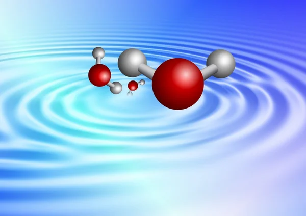 Vatten rippel och molekyler — Stockfoto