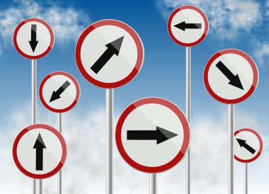 Direction traffic signs clipart