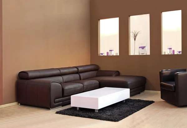 Skórzana sofa — Zdjęcie stockowe