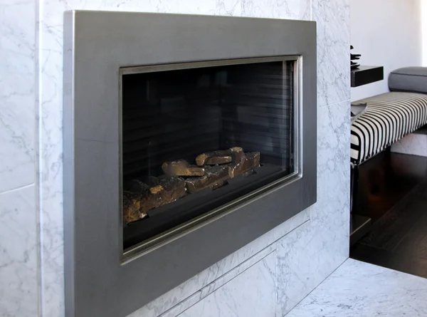Marble fireplace — Stock Photo, Image