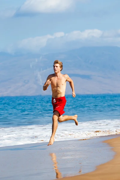 Běžec na pláži — Stock fotografie