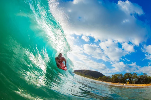 Ciało granicy surfing niebieski ocean wave — Zdjęcie stockowe