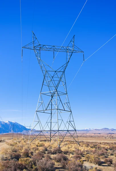 Linhas de transmissão de energia elétrica — Fotografia de Stock