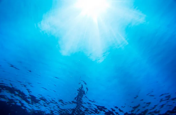 Under vatten ljus strålar — Stockfoto