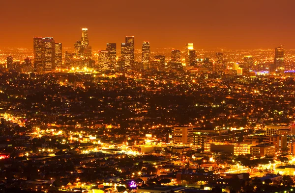 Los Angeles, ville urbaine au coucher du soleil — Photo