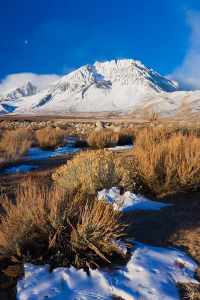 Vackra snöiga berg på sunrsie — Stockfoto