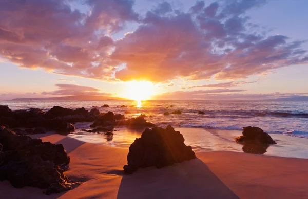 Pôr-do-sol tropical havaiano — Fotografia de Stock
