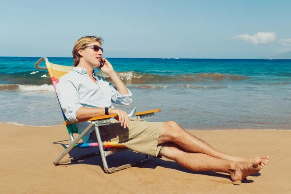 Business Man on the Beach in Hawaii Stock Picture