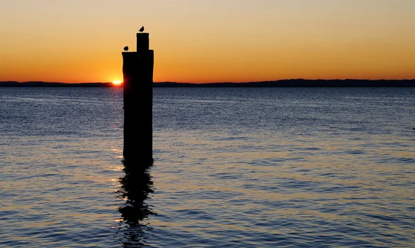 Západ slunce u jezera Royalty Free Stock Obrázky