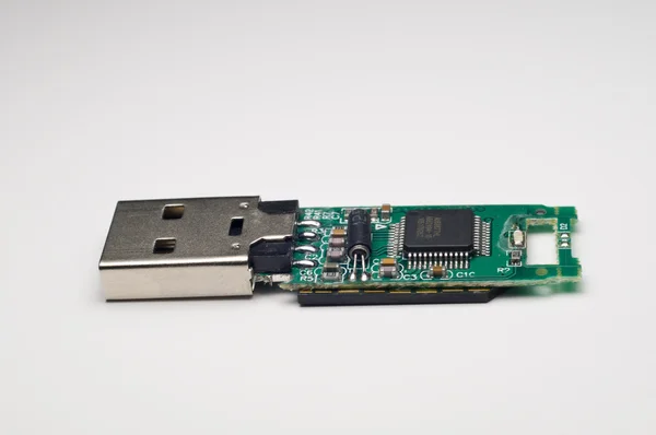 Electronic parts of a USB memory — Stock Photo, Image