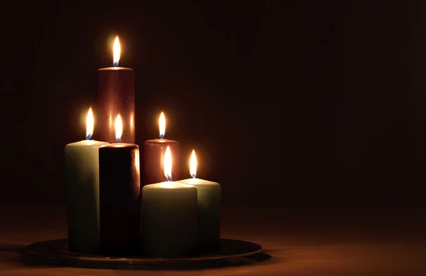 Група свічок на свята — стокове фото
