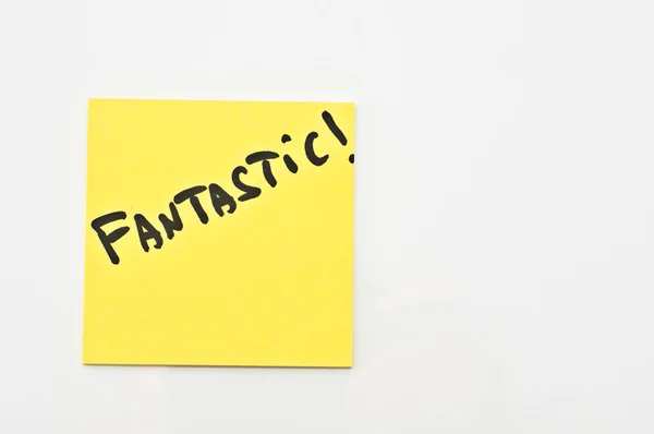 stock image Yellow square Post it with Fantastic written on it