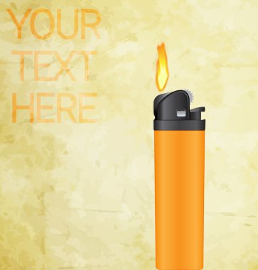 Vector lighter with fire concept clipart
