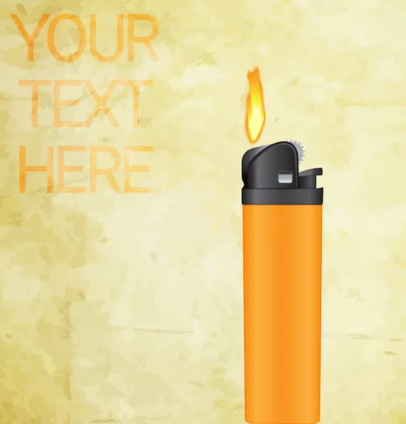 Vector lighter with fire concept — Stock Vector