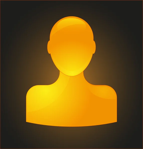 Oranje glossy gebruiker pictogram — Stockvector