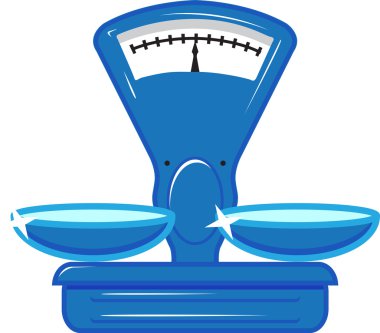 Blue vector weighing scales clipart