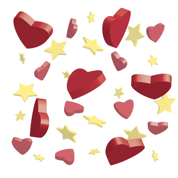 Серця і зірки — стоковий вектор