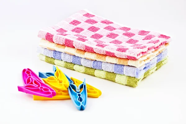 stock image Towels and clothespins