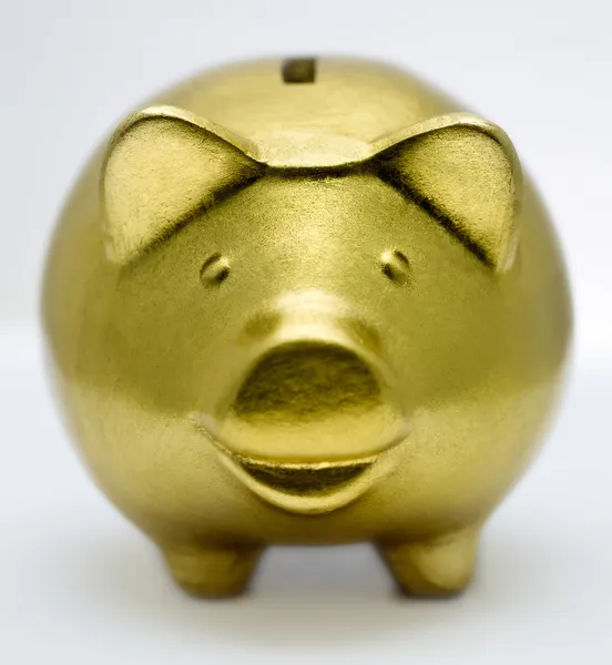 黄金猪存钱罐 — 图库照片