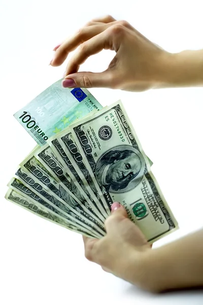 Dinheiro na mão — Fotografia de Stock