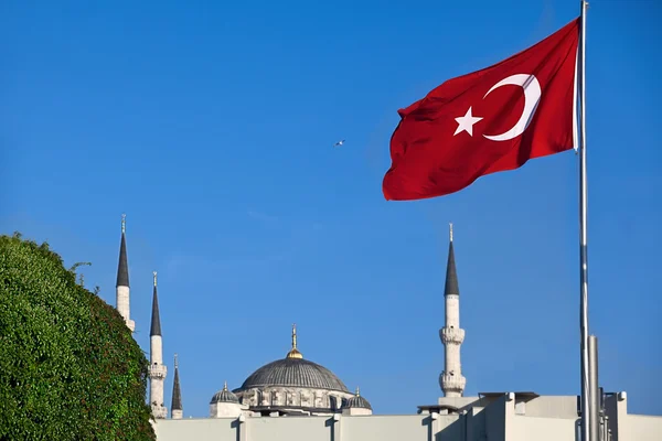 Bandeira vermelha turca — Fotografia de Stock