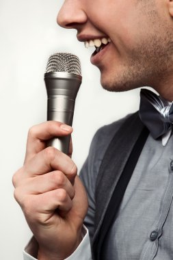 Guy with microphone clipart