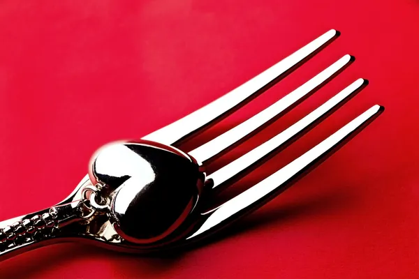 Heart on a fork — Stock Photo, Image