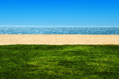 View of beach and ocean clipart