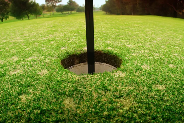 Hole in golf course — Stock Photo, Image